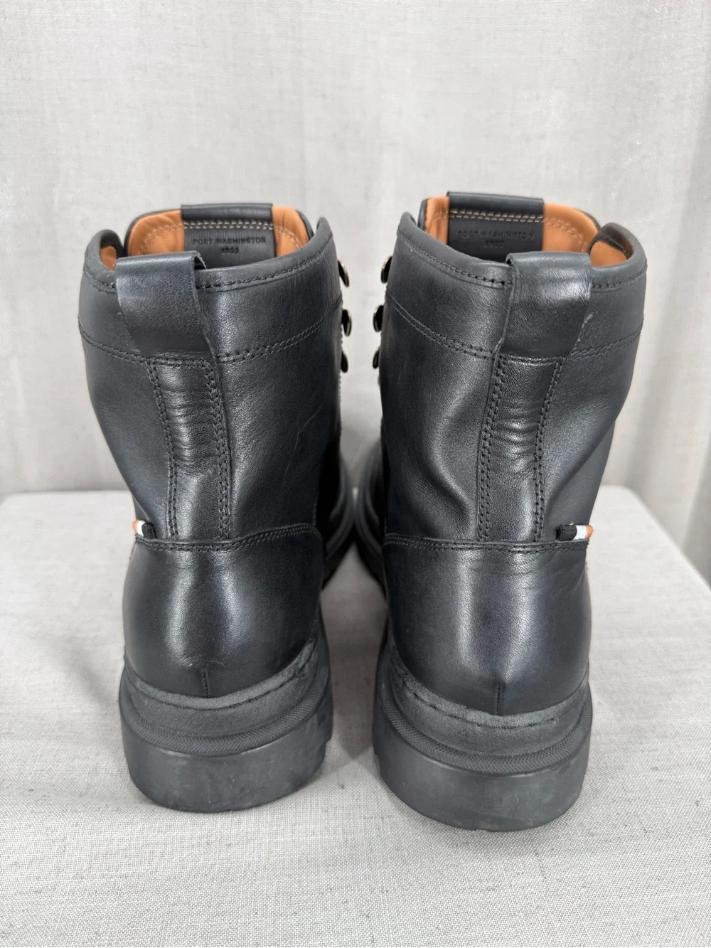 ALLEN EDMONDS Sawyer Apron Toe Leather Ankle Boots Black Sz 12